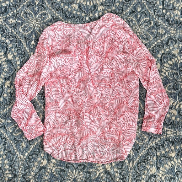 Tommy Bahama Pink and White 100% Linen Button Down Shirt - Picture 5 of 5